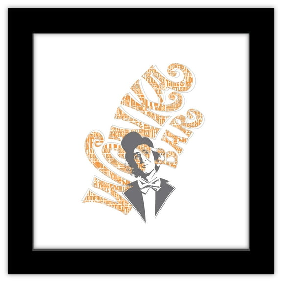 Gallery Pops Willy Wonka and the Chocolate Factory - Illustrated Wonka Bar Text Graphic Wall Art, Black Framed Version, 12" x 12"