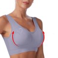 thumbnail image 5 of Gmluru Bras for Women Large Bust Hot Drill Comfortable Non - Underwire Comfortable One - Piece Gathering Non - Trace Vest Type Breathable Bra Underwear Gray, 5 of 5