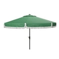 thumbnail image 2 of SAFAVIEH Milan 9' Market Crank Fringe Tilt Patio Umbrella, Hunter Green, 2 of 5
