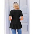 thumbnail image 2 of Weardear 3 Pack Maternity Shirts Short Sleeve Peplum Pregnancy Tunic Top Double Pleated Casual Babydoll Blouse for Women, 2 of 6