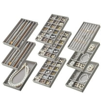 Jewelry Organizer Drawer Organizer, Stackable Velvet Jewelry Tray for Earrings, Jewelry Organizers and Storage for Women, Jewelry Storage Display Case for Rings and Necklaces