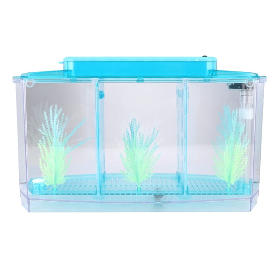 Tebru Fish Tank, Desktop Small Aquarium, For Betta With LED Light For Small Fishes With Water Change Valve
