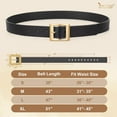 thumbnail image 5 of JASGOOD Women Leather Belts for Pants Black Fashion Belt with Square Gold Buckle, 5 of 8