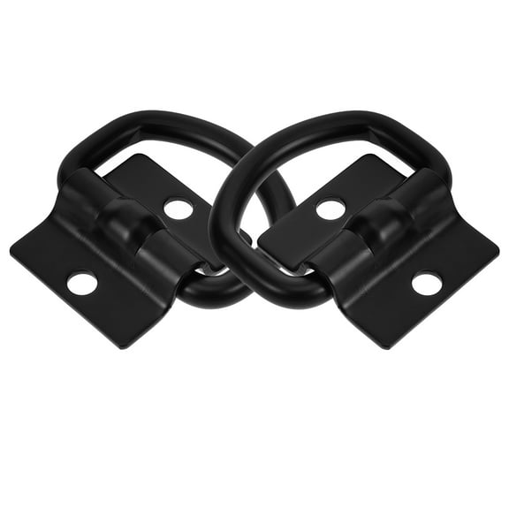 IFANLANDOR 2Pcs Heavy Duty Hooks Black Stainless Steel For Cargo Fastening Truck Tie Down Rings 6.00X5.50X0.30CM