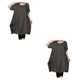 thumbnail image 3 of Vestido suelto femenino manga corta primavera verano bata Cuello Irregular Casual color sólido Sonducket, 3 of 6