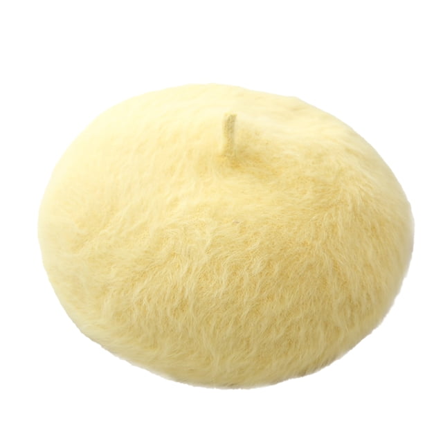 Sonducket Gorros de piel de boina, sombrero clásico de estilo coreano, tocado romántico de otoño, ropa de fiesta, suministros de ropa para mujeres y Sombreros amarillo Sonducket AP010201-01B