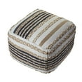 thumbnail image 6 of LR Home Small Braided Geometric Indoor Square Pouf, Navy Blue/White, 18" x 18" x 14", 6 of 6