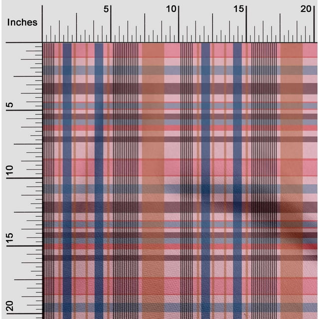 oneOone Viscose Jersey Fabric Madras Check Printed Craft Fabric BTY 60 Inch Wide