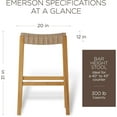 thumbnail image 2 of Maven Lane 31" Emerson Bar Height Stool - Weathered Natural Wood Finish & Avanti Bone Vegan Leather Bar Stools - Artisan Backless Design Brings Rustic Elegance to Your Kitchen, Dining Area, set of 2, 2 of 6