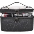 thumbnail image 4 of Toiletry Bag Double Layer Black Cosmetic Bag Transparent Large Travel Makeup Bag Organizer Toiletry Bag for Men & Women, Premium Quality Toiletry Bags, 4 of 5