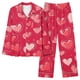 thumbnail image 1 of Puntoco Conjunto de pijama cómodo para mujer, conjunto de pijama informal de manga larga con estampado a la moda para mujer, 1 of 4