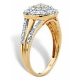 thumbnail image 2 of PalmBeach Jewelry White Diamond Pave-Style Double Halo Ring 1/7 TCW in Solid 10k Yellow Gold, 2 of 5