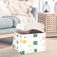 thumbnail image 3 of Yayeee Collapsible Cube Storage Bin with Lid Fabric Closet Decorative Basket with Handles, Green Abstract Pattern, 3 of 7