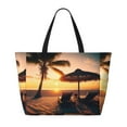 thumbnail image 2 of Balery Hawaiian Sunset Beach Beach Travel Bag - Water-Resistant, Large Capacity Lightweight Tote with 7 Pockets for Women and Men - Perfect for Beach, Pool, Gym, and Travel, 2 of 7
