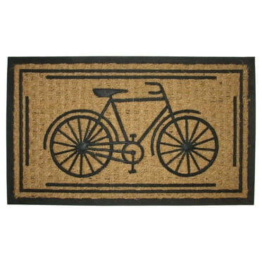 Imports Decor Rubber Back Coir Doormat, Bike, 18" by 30"