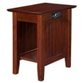 thumbnail image 1 of Leo & Lacey Modern Solid Wood Side Table w/ USB Charger in Walnut, 1 of 8