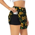 thumbnail image 2 of Disketp Sunflowers3 Print Women's Shorts Workout Shorts for Athletic Gym Running Shorts with Phone Pockets XX-Large, 2 of 8