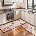 thumbnail image 3 of Kitchen Rugs Sets Of 2,Pioneer Flower Floral Print Pattern Anti Fatigue Kitchen Mat Rugs Non Slip Washable,Decorative Kitchen Floor Mats for Kitchen,Sink,Laundry,17"x47"+17"x47", 3 of 5