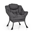 thumbnail image 2 of Resenkos Lounge Chair, Accent Armchair Leisure Chair,Accent Sofa Chair,Modern Polyester Fabric Lazy Chair with Steel Frame and Side Pocket-Gray, 2 of 10