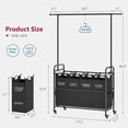 thumbnail image 6 of Laundry Sorter Cart with Hanging Clothes Rack, 4 Butler Sorter Basket Organizer, Laundry Hamper Cart with Heavy Duty Rolling Lockable Wheels, Black, 6 of 14