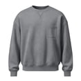 thumbnail image 4 of Crewneck Sweatshirt Nelozsy Men's Solid Color Crew Neck Loose Long Sleeve Comfortable Hoodies Sweatshirts Tops Gray XL, 4 of 5
