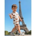 thumbnail image 5 of BemeyourBBs Newborn Baby Boy Mallard Duck Outfit Infant Baby Boys Summer Clothes Romper Shors Short Sleeve Duck Cattle Print Jumpsuit with Chest Pocket One Piece Playsuit, 5 of 9