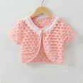 thumbnail image 6 of WIBACKER 1-8T Toddler Kid Knit Cardigan Shrug Girls Short Sleeve Pearl Flower Bolero Shoulder Jacket, 6 of 6