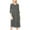Charcoal, variant on Women's Casual Loose Fit 3/4 Sleeve Round Neck Jersey Knit A-Line Comfy Solid Midi Dress