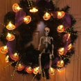 thumbnail image 3 of Decoración de Halloween LzGUNGY juego de 3 luces LED a pilas guirnalda con colgante de calabaza/fantasma/murciélago, 3 of 5