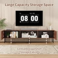 thumbnail image 5 of Hommpa TV Stand for 55/65/75/80 inch TV with 2 Slatted Doors, Mid Century Modern TV Console for Living Room Bedroom, Storage Cabinets Open Shelf Entertainment Center for Gaming Media Console, Walnut, 5 of 11