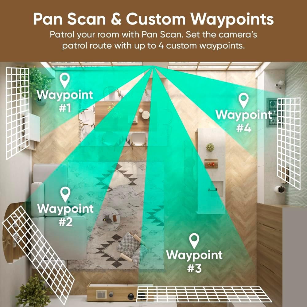 Wyze Duo Cam Pan Indoor/Outdoor Smart Security Camera 2K IP65 360° Pan/Tilt with Color Night Vision and Spotlight