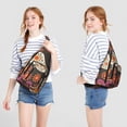 thumbnail image 3 of Chic Paisley Sling Backpack - Exotic Colorful Pattern Shoulder Bag, Fashionable Anti-Theft Pack for Commuters, 3 of 4