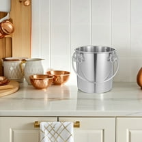 MLINS Stainless Steel Sealed Milk Bucket Food Safe Bucket Portable Storage Container With Handle For Transporting Milk Oil Soup And Beverages 7L