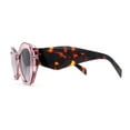 thumbnail image 3 of Womens Mod Geometric Angular Cat Eye Plastic Sunglasses Pink Tortoise - Smoke, 3 of 4