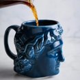 thumbnail image 4 of Taza de café de gran capacidad con forma de David para la cabeza, taza de chocolate caliente, regalo para un amigo, color blanco, 4 of 5