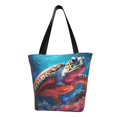 thumbnail image 1 of Fotbe Colorful Ocean Sea Turtle Bolsa de Playa con Estampado, Bolsa de Hombro, Bolsa de Mano Espaciosa, Bolsa de Viaje Ligera, Bolsa de Compras Versátil, 1 of 6