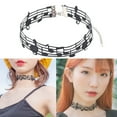 thumbnail image 2 of BELOWSYALER Elegant Black Alloy and Ribbon Necklace with Distinctive Note Distinctive Fashion Jewelry for Party and Concerts, 2 of 8