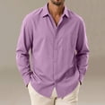 thumbnail image 2 of HOOMEUMY Men's Fashion Solid Long Sleeve Shirt Collared Pocket Tops Casual Wear Trendy Look for Daily Outdoor Sports Activities, 2 of 6