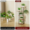thumbnail image 4 of Soporte para plantas Homsorout de 5 niveles con luz de cultivo para interiores, color negro, 4 of 8