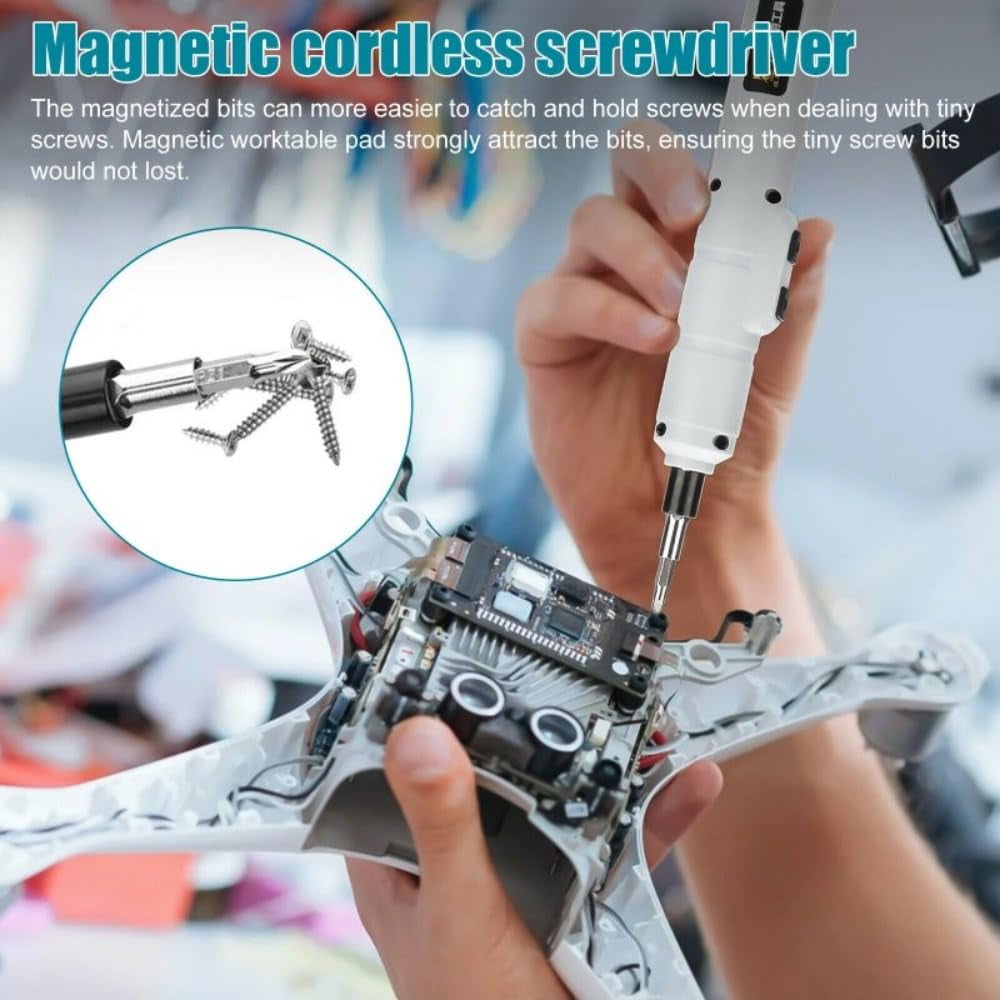 13Pcs Electric Screwdriver Drill Kit Mini Cordless Rechargeable Power Tool