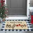 thumbnail image 2 of Merry Christmas Door Mat Outdoor for Front Door,Holiday Watercolor Slippers Holiday Welcome Doormat,Winter Xmas Floor Rugs for Indoor Porch Entrance Farmhouse Decor 30" x 17", 2 of 6