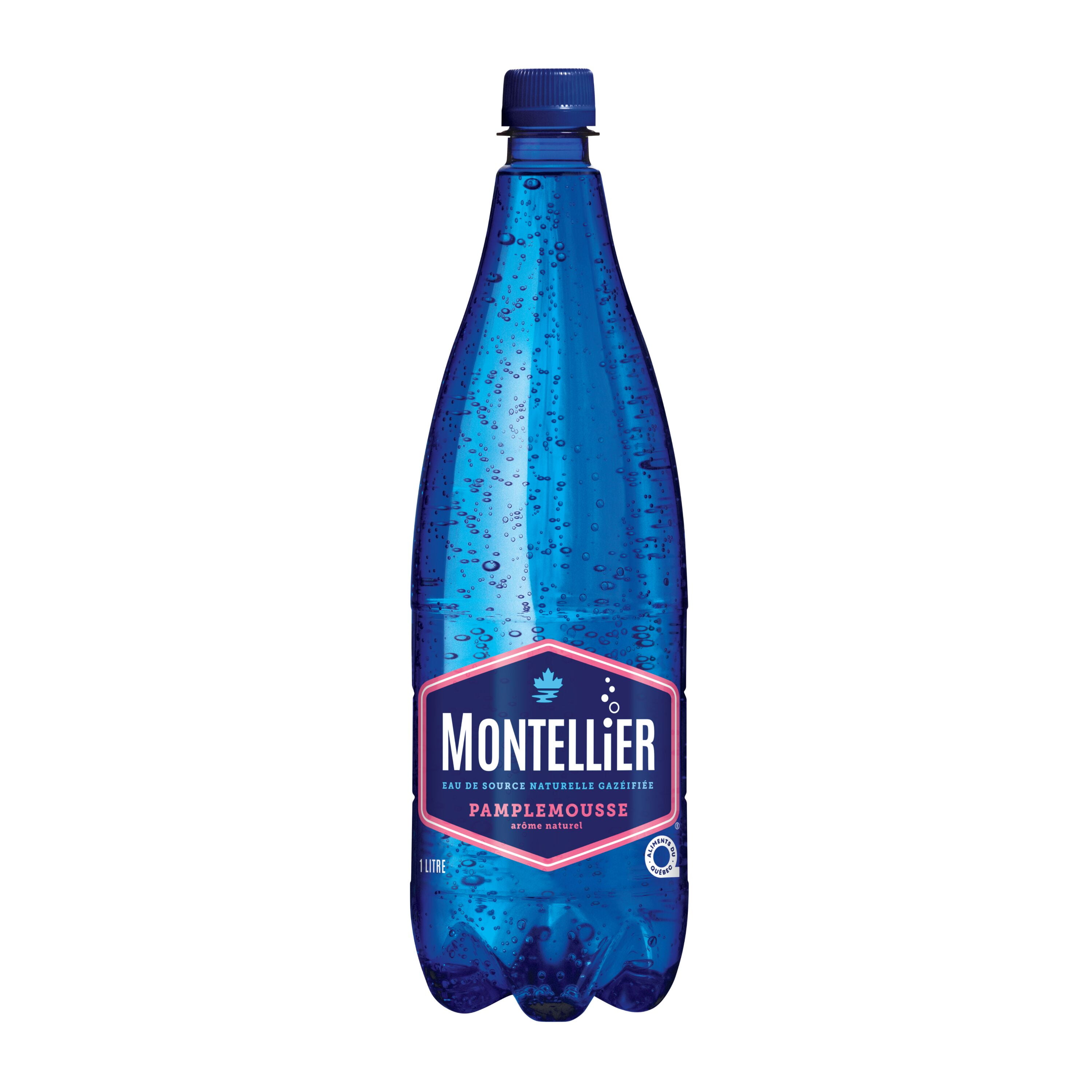 Montellier Eau Minérale Naturelle Pétillante au Pamplemousse 1 L, Bouteille 1L