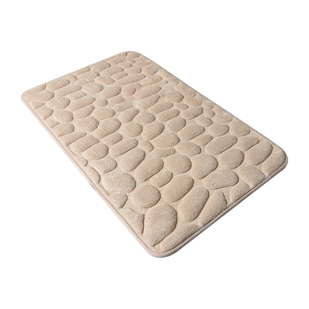 Alfombra de baño de guijarros en relieve Antideslizante y absorbente Lavable a máquina 16" x 24" TOMSHOO Beige