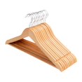 thumbnail image 1 of 10 perchas de madera para ropa, perchas para pantalones, organizador de armario resistente con Color de la madera, 1 of 9