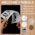 thumbnail image 3 of Uxcell Bienvenido Plantillas, 4Pcs Plantillas de Señal de Plástico Reutilizables para Pintura en Tela, Pared, Buzón, Arte en Madera, Estilo 3, Blanco, 3 of 6