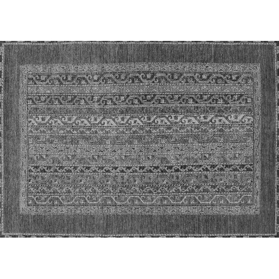 Ahgly Company Indoor Rectangle Abstract Gray Modern Area Rugs, 2' x 4'