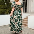 thumbnail image 4 of LOVZFMLL Robe d'Été pour Femme à Imprimé, Décontractée, Ample, à Manches Courtes, Col Ras du Cou, Verte, 3TG, 4 of 8