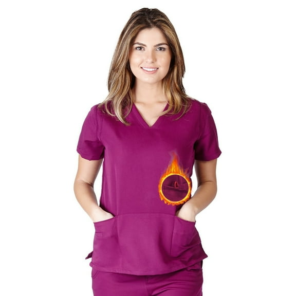 Junior Fit Super Soft, Medical Scrub Top, Premium Womans Junior Fit 2 Pocket Crossover Top 8118