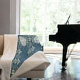 thumbnail image 3 of Amrita Sen Carneval Geo Sherpa Blanket 30x40 Indoor Outdoor OffWhite Blue, 3 of 5