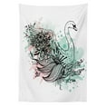 thumbnail image 3 of Ambesonne Animal Tablecloth Rectangular Table Cover, Sketchy Swan Watercolors, 60"x84", Mint Green Pale Pink, 3 of 4